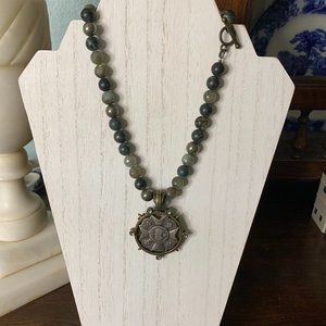 French Kande 17 inch necklace with Bravoure medallion